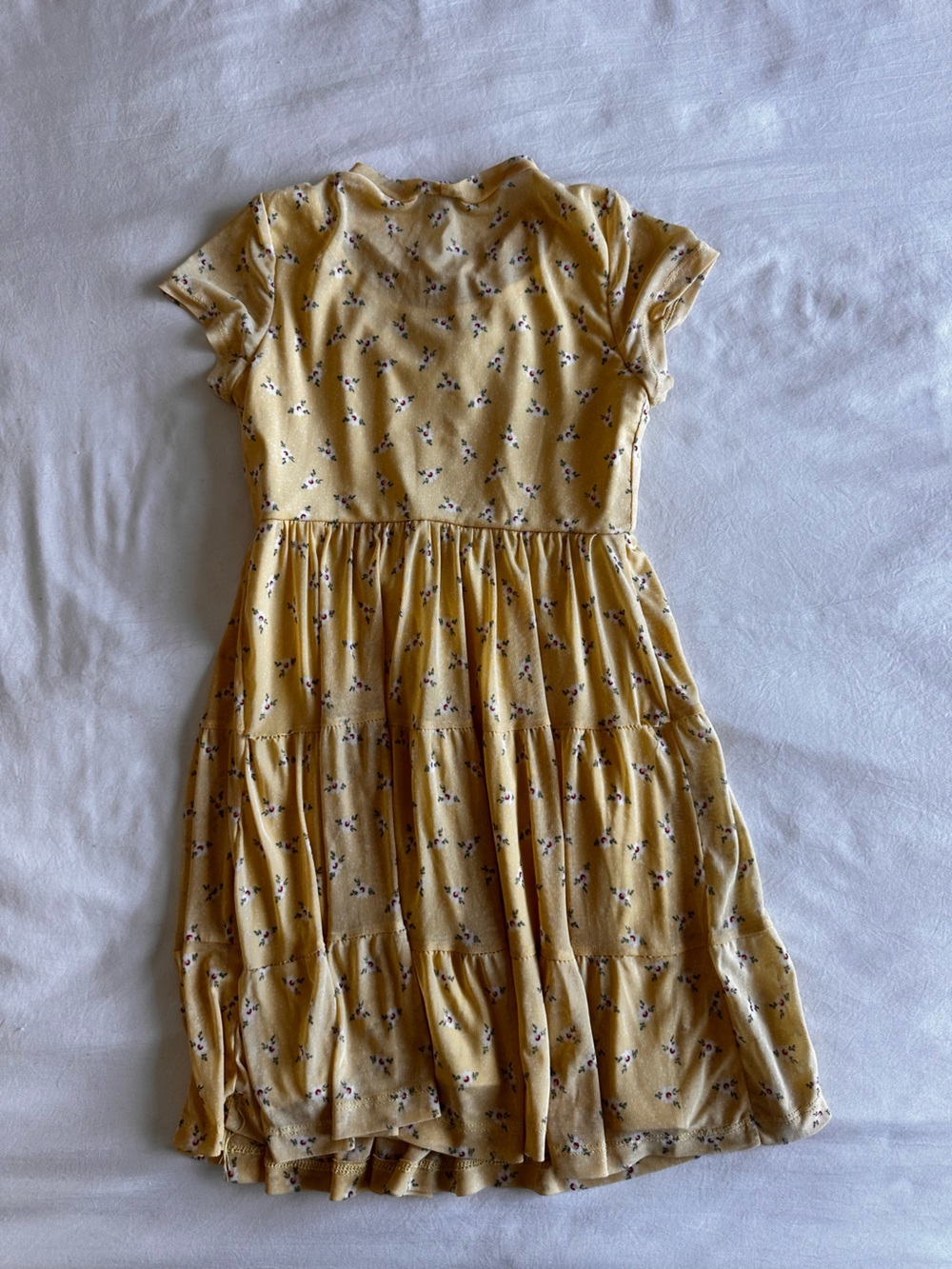 Auw Yellow Floral Tiered Juniors Dress View 4
